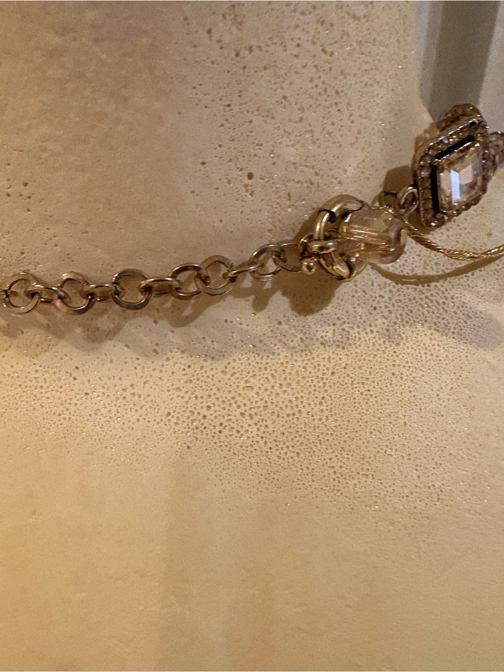eye candy Taupe Beaded Necklace with Iridescent Butterfly Pendant - Picture 6 of 6